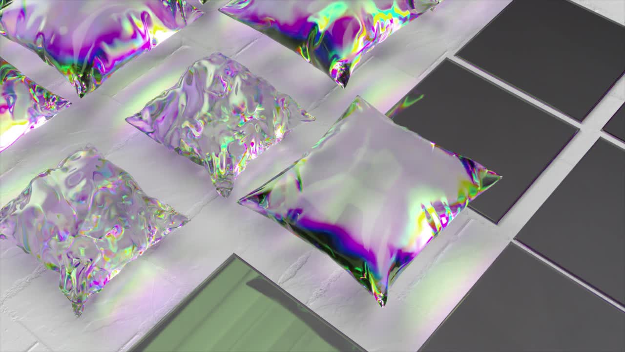 추상적인 iridescent 기하학적 모양