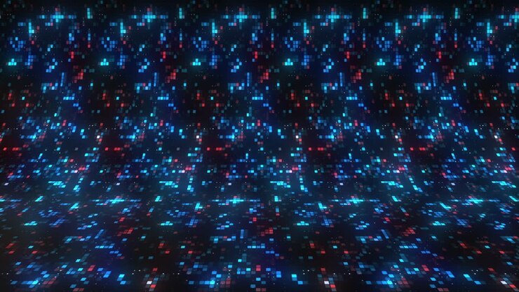 Abstract Digital Background with Glowing Blue and Red Lights
