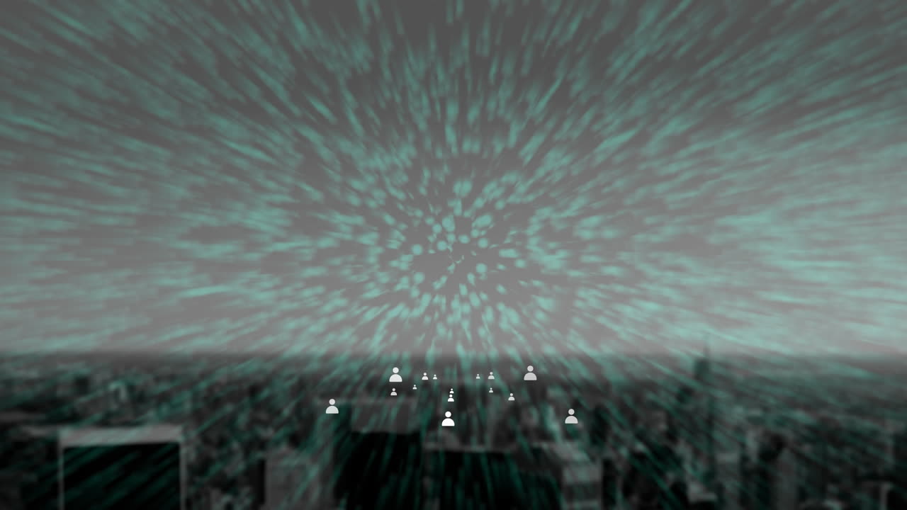 도시 풍경 및 사람 아이콘