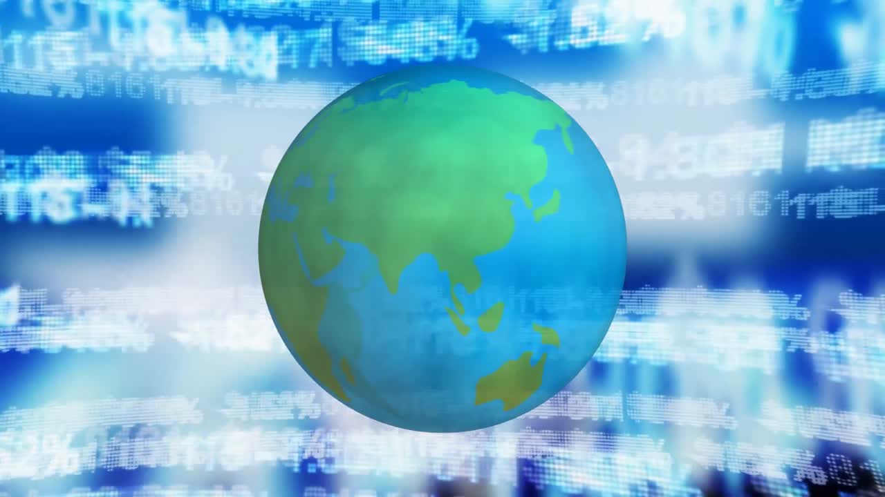 움직이는 인터페이스 코드 앞에 있는 지구