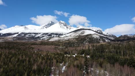 drone shot taken in march in high mountains