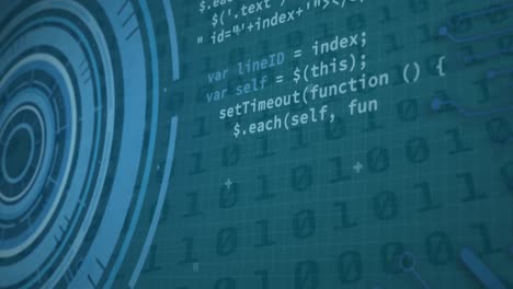 Animation-Der-Datenverarbeitung-über-Digitale-Bildschirme-Mit-Binärcode