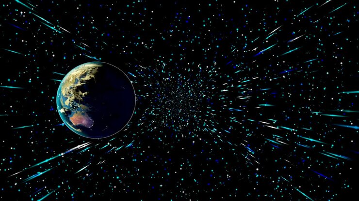 Simulation of the Earth's motion in the black space