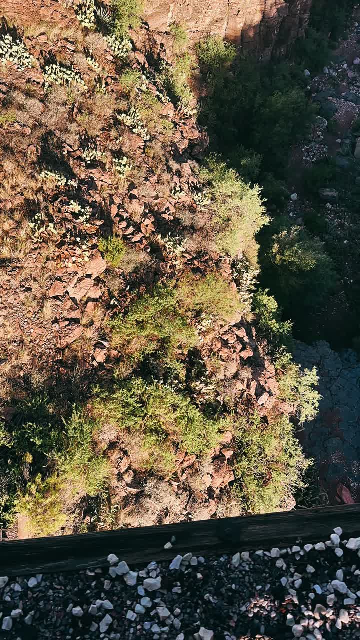 High Angle View of a Bridge and Railroad Tracks