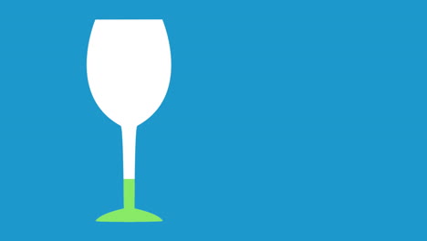 wine glass shape filling up with colours 4k