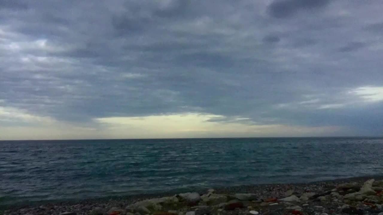 Seascape with Cloudy Sky