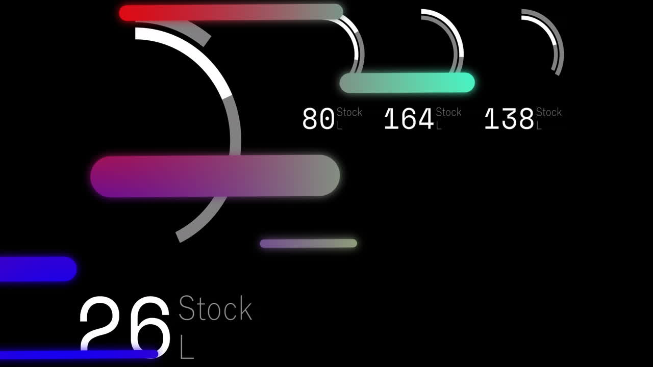 animación de tubos y círculos de procesamiento con números en fondo negro.
