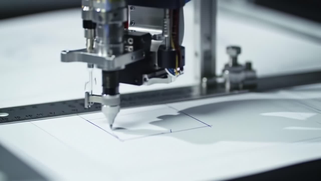 Desenho Mecânico Intrincado: Esboço de Geometria Automatizado por Caneta no Papel com Tecnologia de Precisão para Ilustrações Artísticas e Técnicas