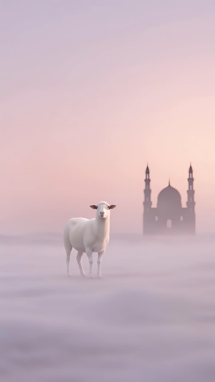 Mesquita Eid al-Adha Fundo Islâmico 4K.