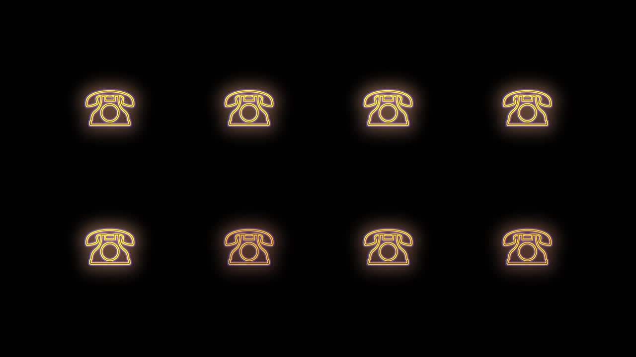 patrón de teléfonos retro amarillo neón