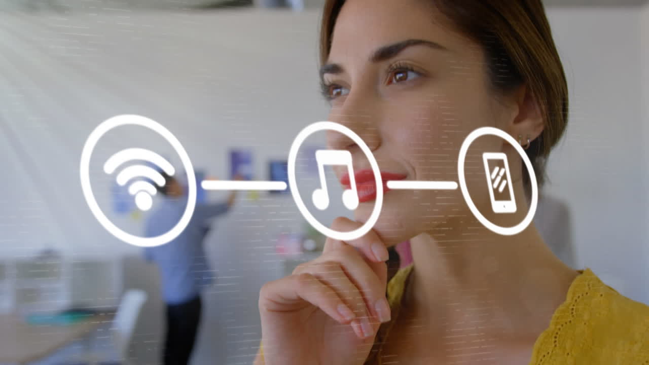 animación de la red de conexiones con iconos sobre colegas de negocios