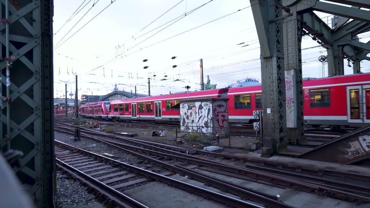 Trains at a railway station