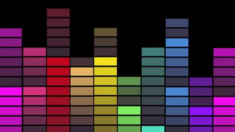 animación de columnas de colores sobre un fondo negro