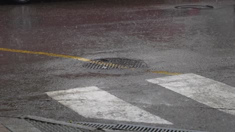 rainy city street