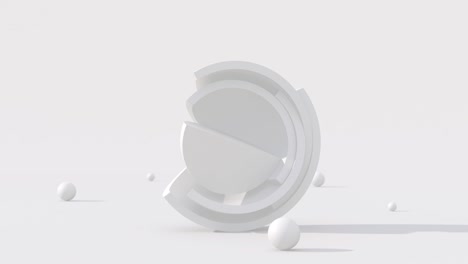 white half hemispheres. abstract animation, 3d render.