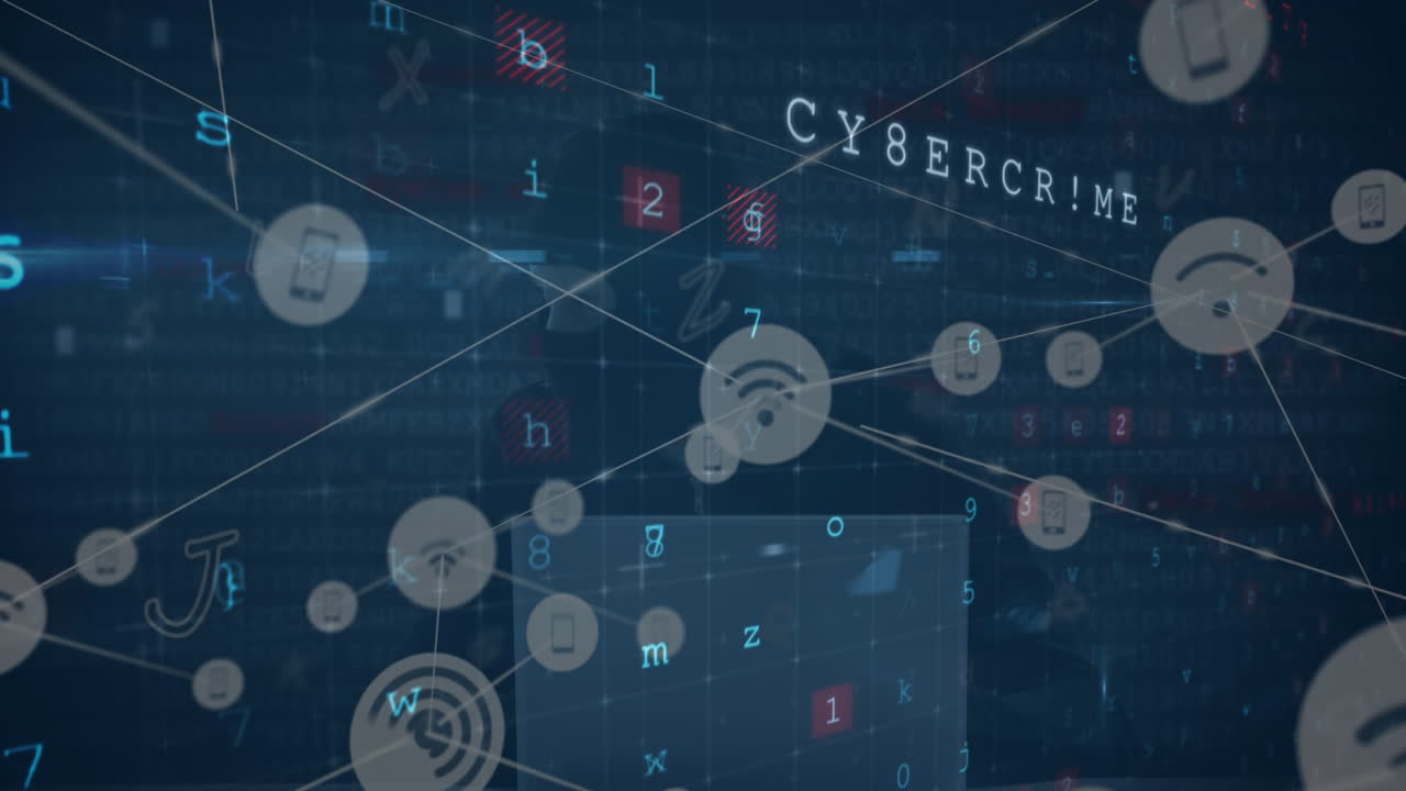 animación de la interfaz digital y la red de conexiones a través de hacker