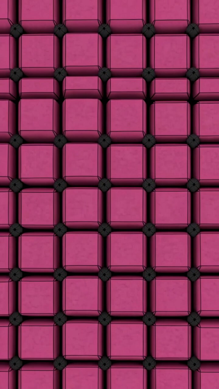 Dynamic Grid of Pink Cubes Moving in a Seamless Loop