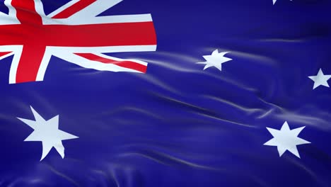 australia flag waving in the wind with highly detailed fabric texture. seamless loop