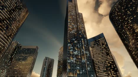 rascacielos o edificios modernos en la ciudad