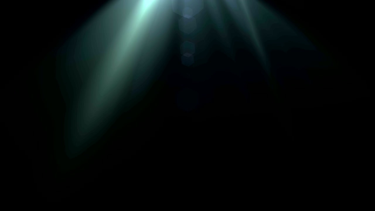 blue color bright lens flare rays flashes leak movement for transitions underwater loop on black background