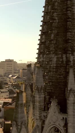 stunning view of the vertical architecture of saint george's church in antwerp, belgium