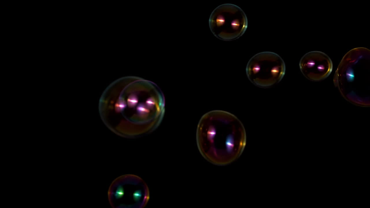 Bubbles floating on black background