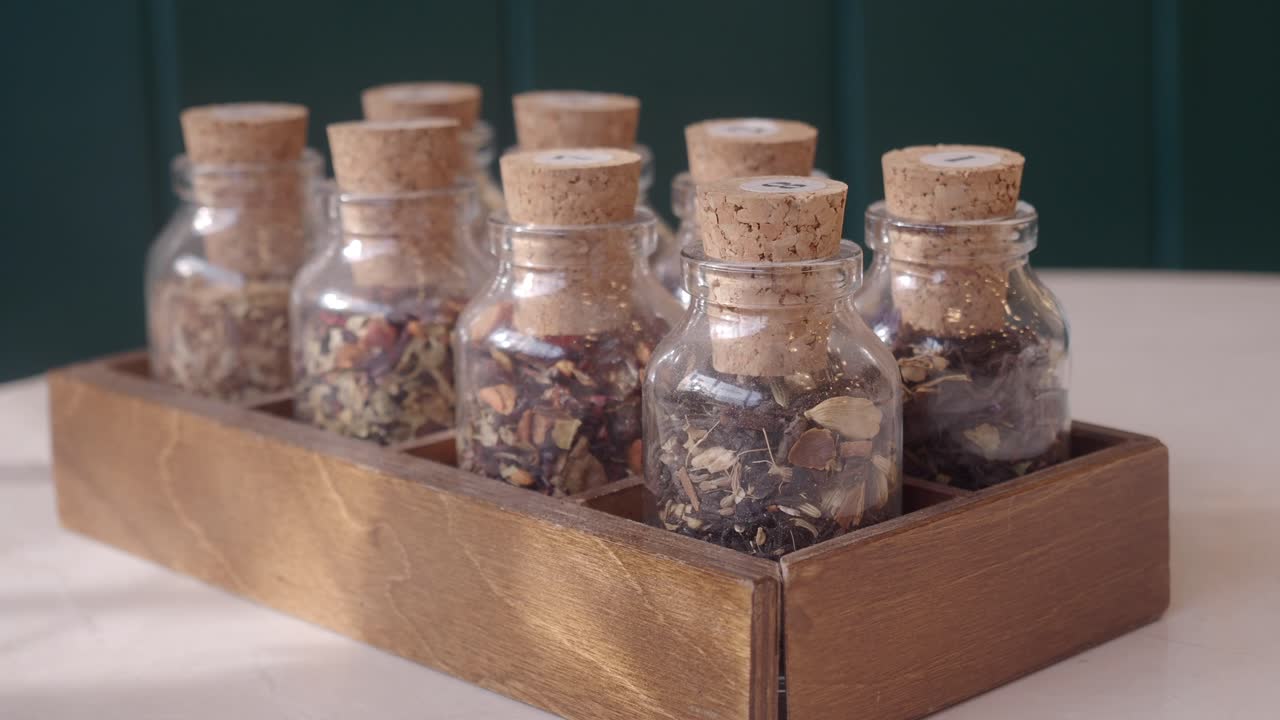 Selection of Herbal Teas in Jars