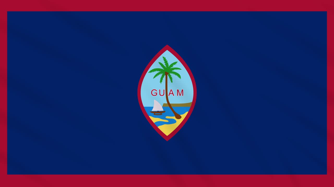 la bandera de guam ondeando el fondo de la tela, el bucle