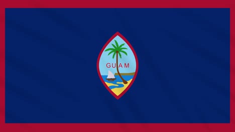 guam flag waving cloth background, loop