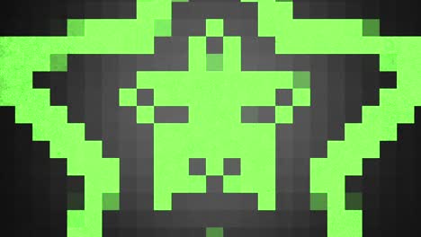 pixel art green spaceship soars in the night sky