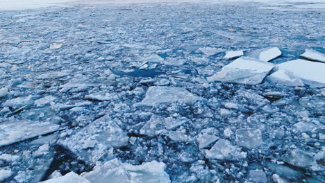 Drone's-exploration-of-the-vastness-of-ice-formations-in-the-water