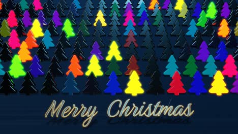 christmas card with multicolor garland, light bulbs in form of christmas tree on plane. beautiful looping new year composition. new year banner, neon garland or christmas toys in form of christmas tree