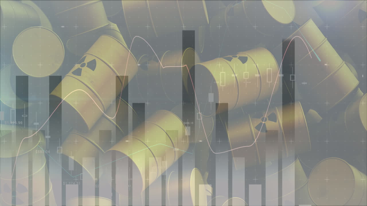 핵 배럴 위의 데이터 처리의 애니메이션