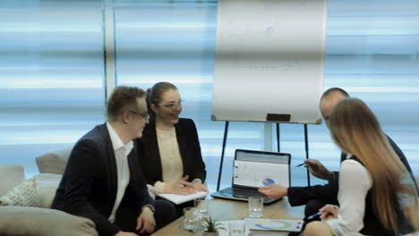 business team working together in modern office