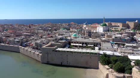 Ciudad-Portuaria-En-Galilea-Desde-Un-Dron