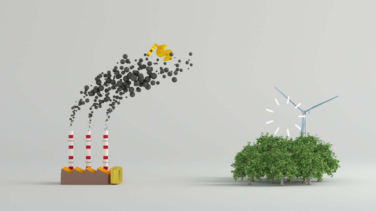 탄소 세금과 탄소 중립, 화석 연료에서 방출되는 이산화탄소는 재생 가능한 에너지로 중화됩니다.