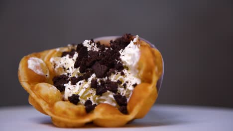 b-roll of  hong kong style egg waffle