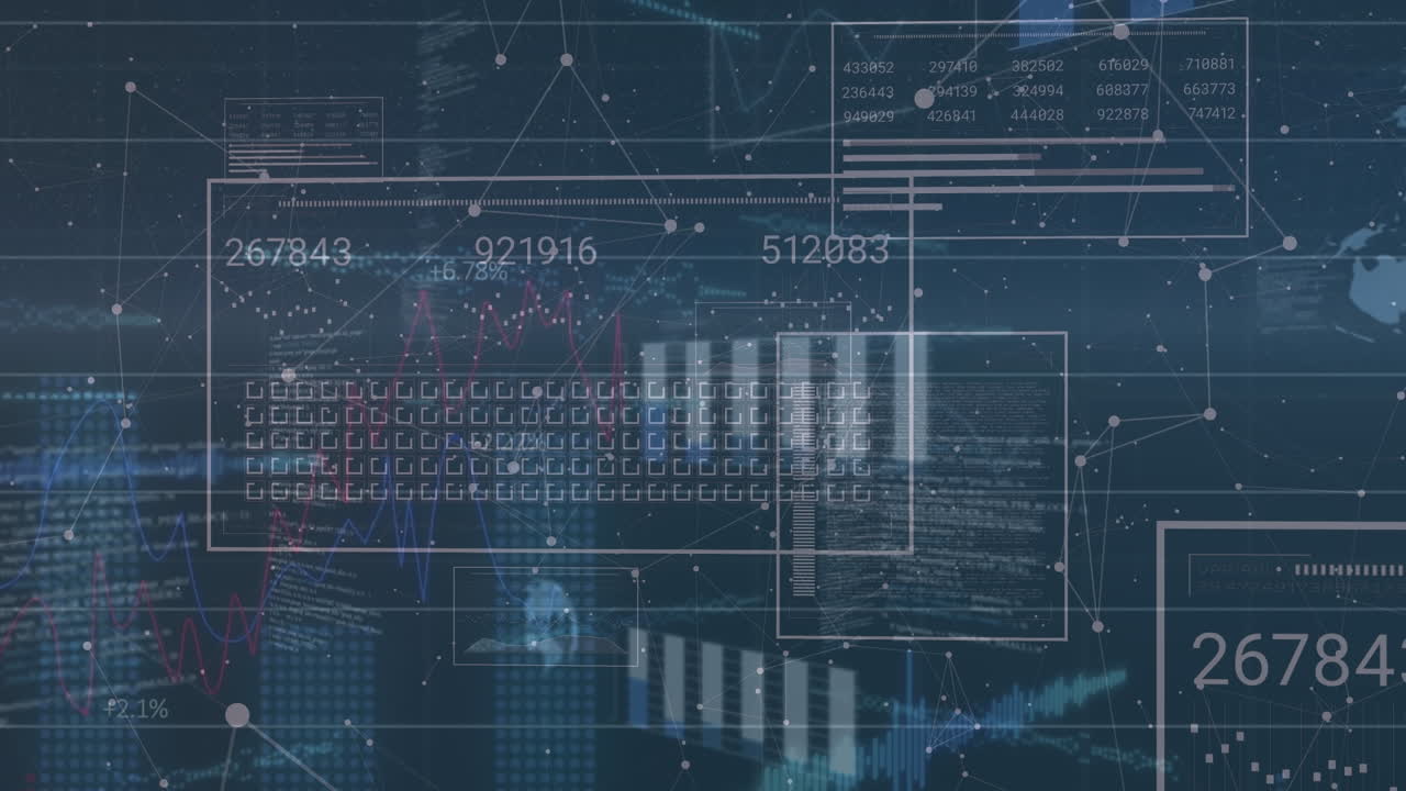 Animation of data processing over spots