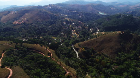 aerial video of a mountain region in campos do jordão, brazil