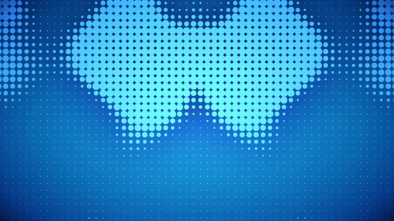 Animation of blue light spots pattern moving over blue background