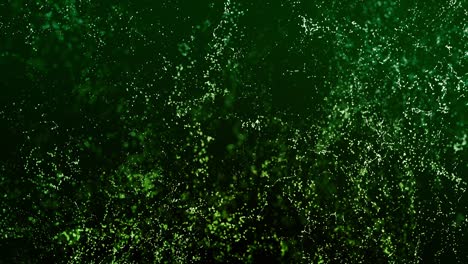 green abstract renewable energy and climate change concept particle loop background
