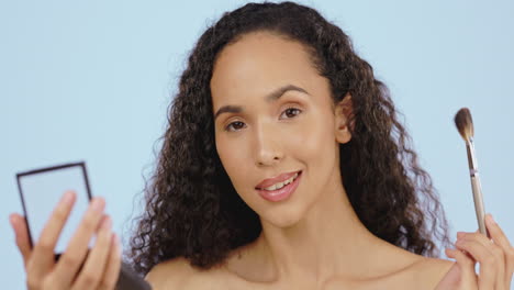 rostro, belleza y maquillaje con pincel