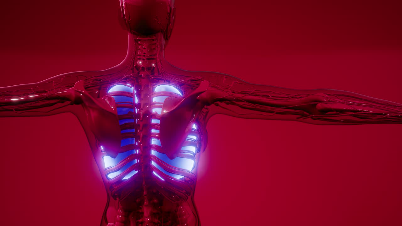 examen radiológico de los pulmones humanos