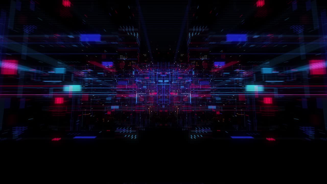 Abstract hologram 3D Big Data Digital City with futuristic matrix.