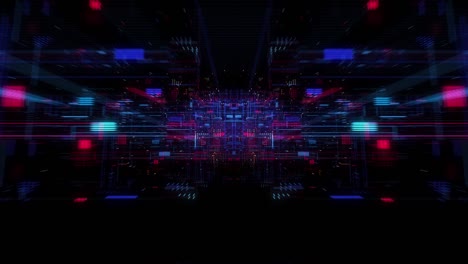 holograma abstracto 3d ciudad digital de grandes datos con matriz futurista.
