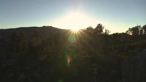 Luftanflug-Auf-Die-Sonne-über-South-Dakota