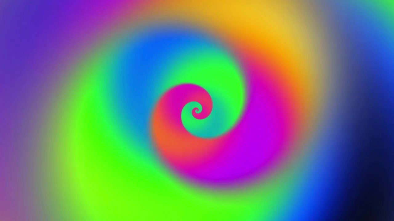 Hypnotic Colorful Rainbow Spiral Vortex Spinning Seamlessly