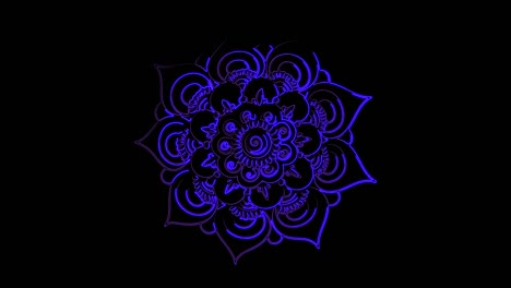 mandala abstract ornamento multicolor de neón línea de movimiento. 4k patrón de video mandala de la india.