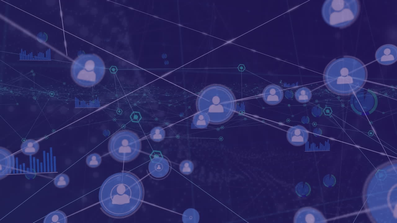 animación de la red de conexiones con procesamiento de datos