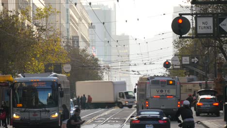 drukke straat in het centrum van san francisco